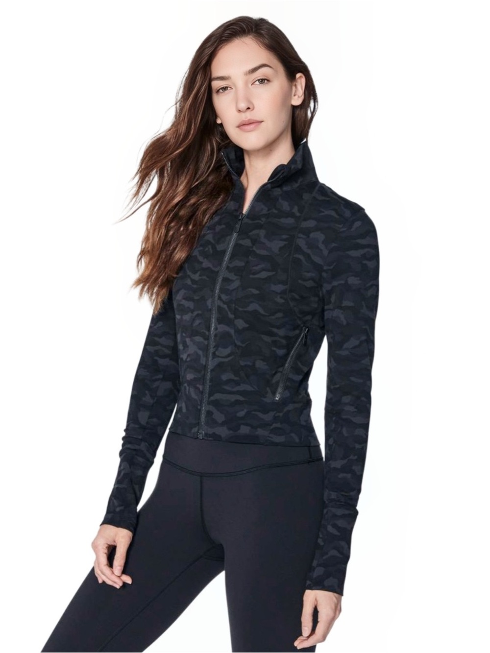 Lululemon Full Freedom Jacket Sequoia Camo Deep Coal/Black/Gray — Size 8